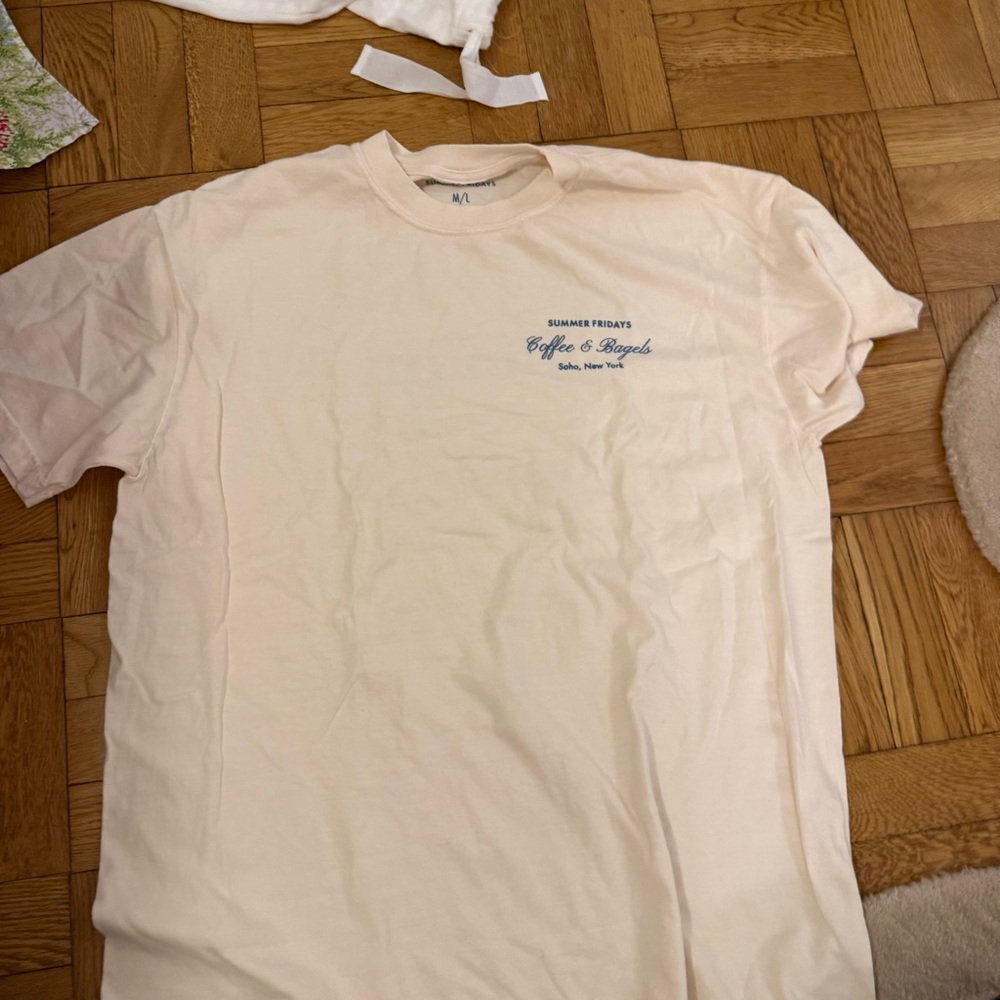 LIMITED EDITION Summer Fridays Cream Crew Neck Tee Short Sleeve